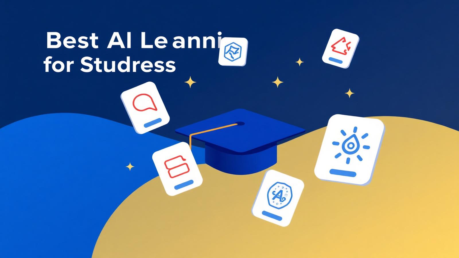 AI learning tools around a graduation cap — NovaDocs AI illustration