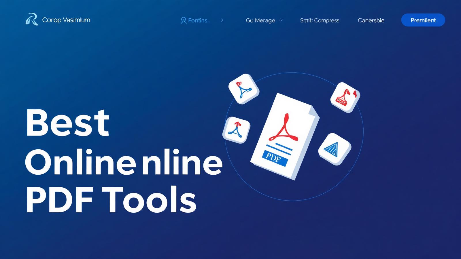 PDF tools orbiting a document — NovaDocs AI illustration