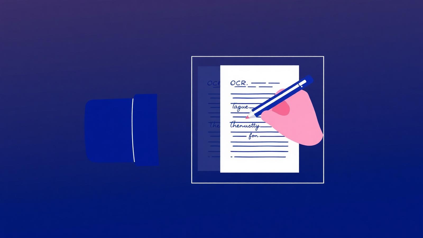 OCR illustration — scanning handwritten page into digital text