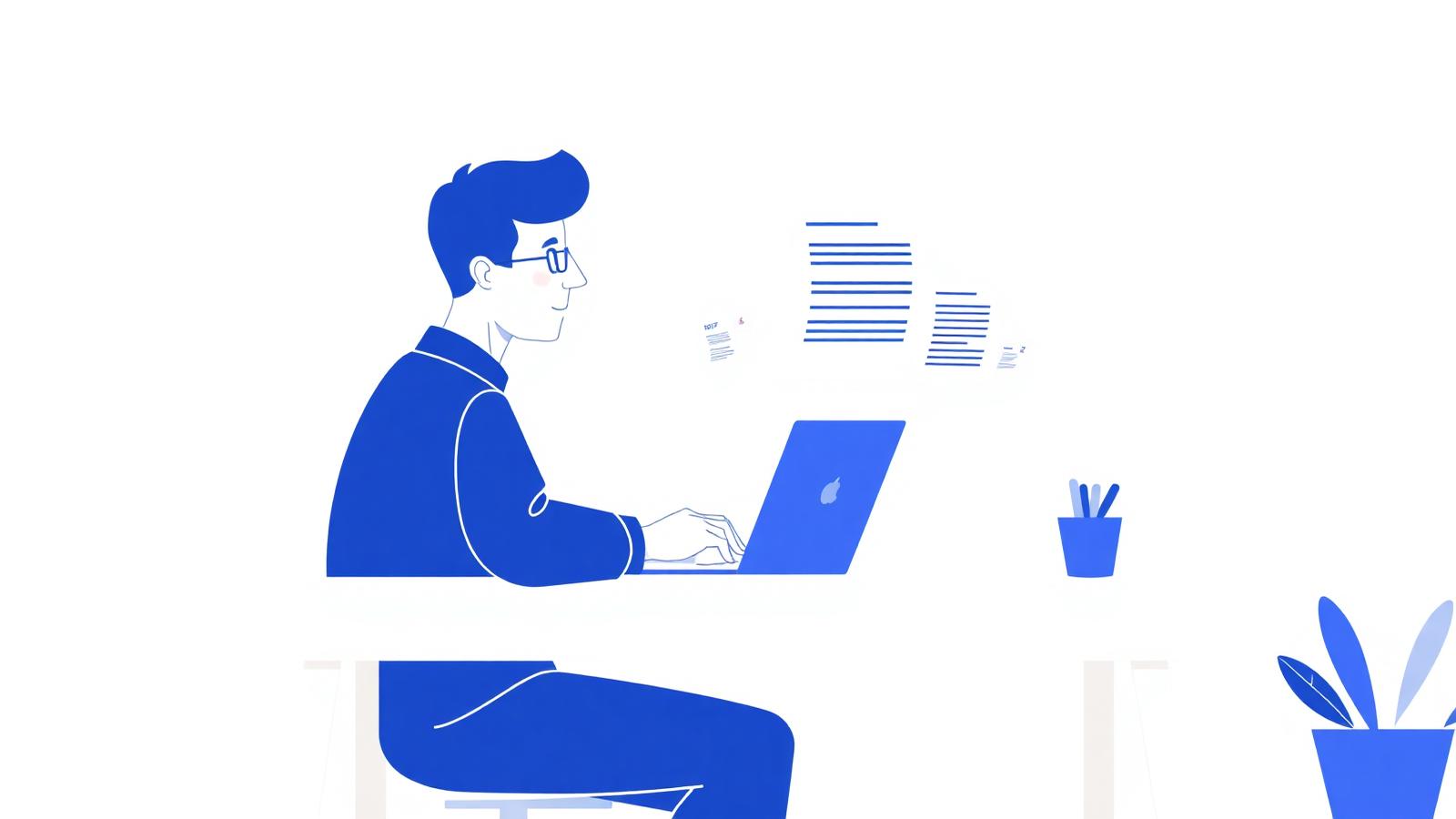 A student using an AI study assistant on a laptop to summarize a PDF into notes and quiz cards